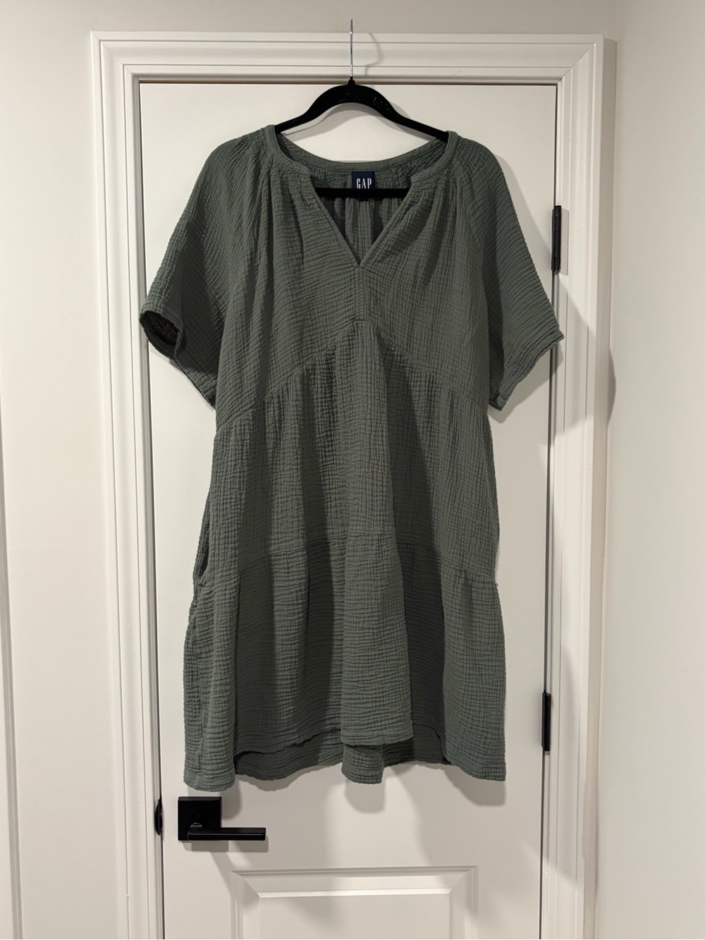 GAP V-Neck Green Dress with Pockets